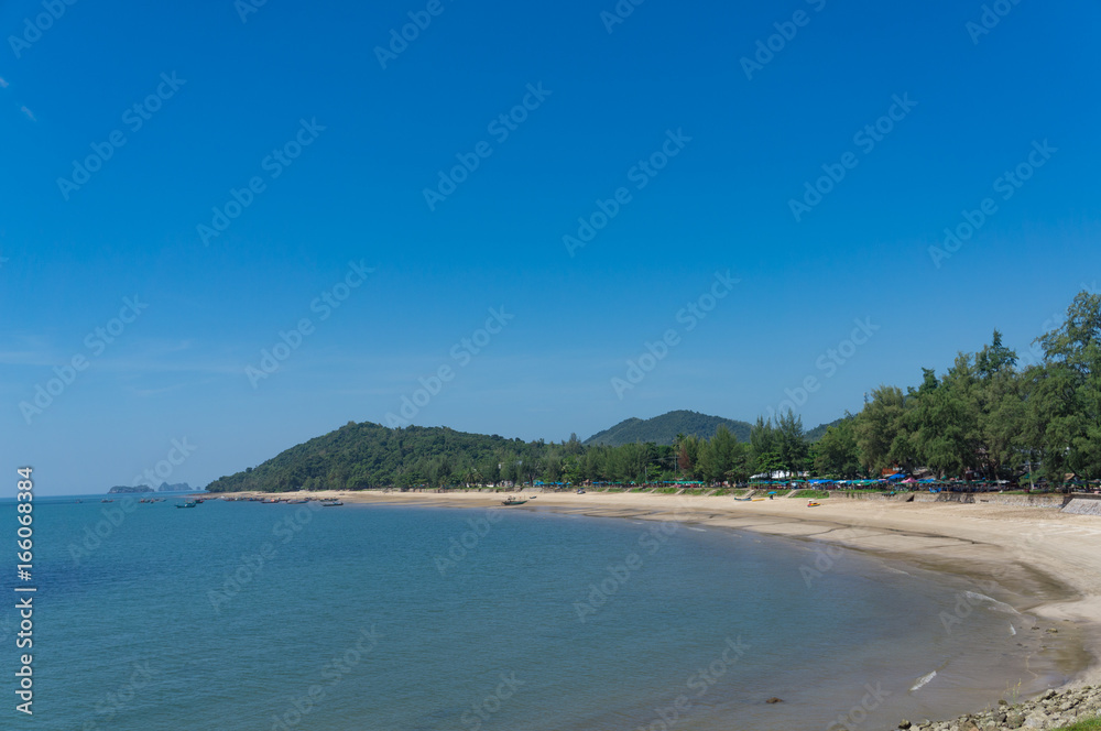 sea beach with blue sky in south of Thailand