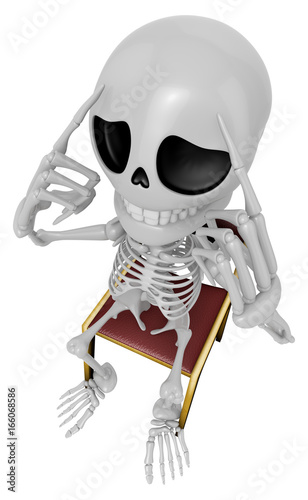 3D Skeleton Mascot a hard problem that is occurred. 3D Skull Character Design Series. photo