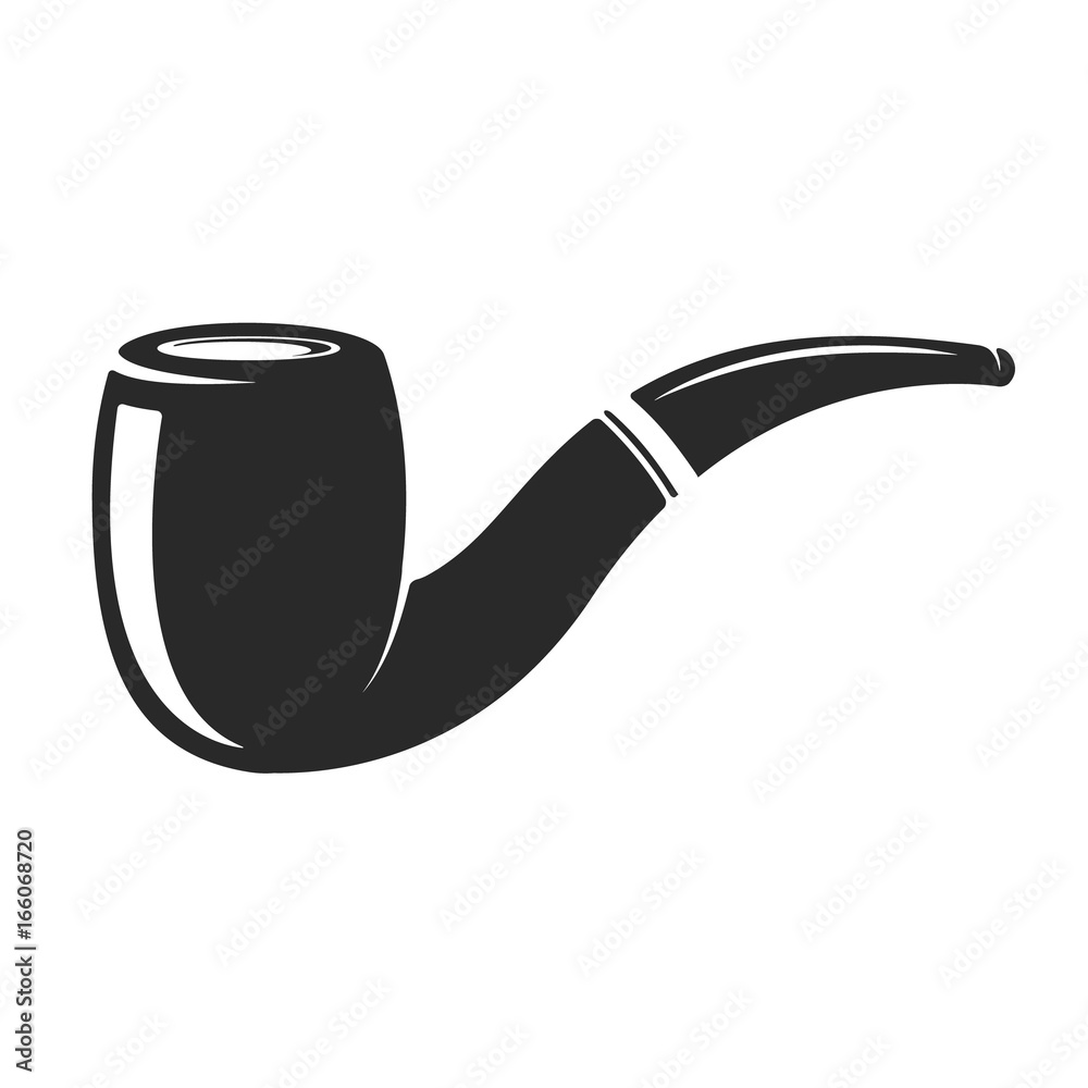 Smoking pipe isolated on white background. Design element for logo
