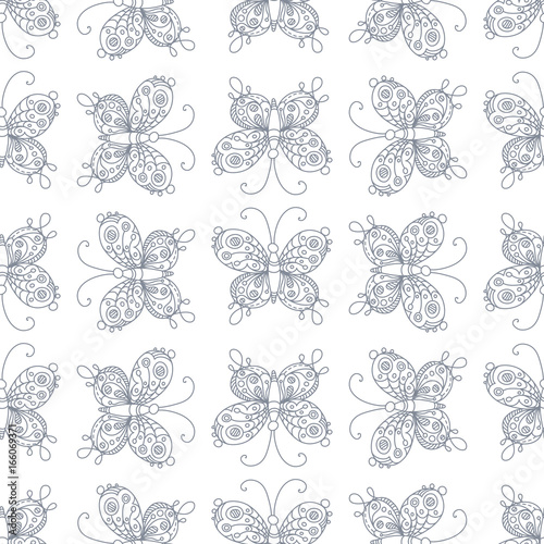 Vector seamless pattern of butterflies.