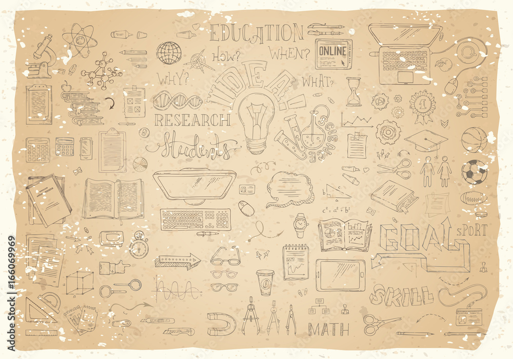 Fototapeta premium Vector set of science symbols.