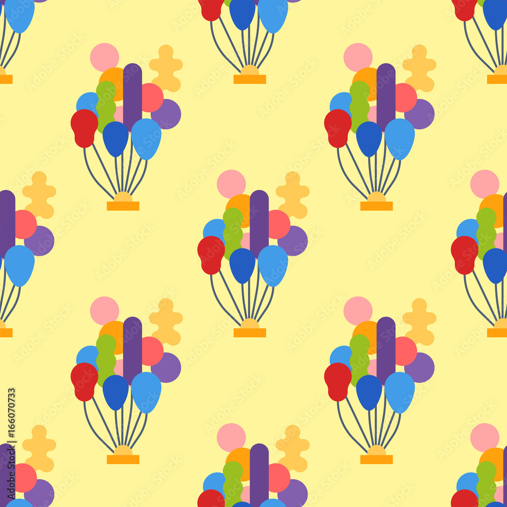Color glossy balloons seamless pattern entertainment holiday festival vector illustration.
