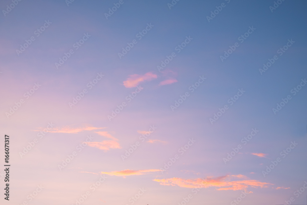 Nature background of beautiful sky landscape at sunset - serenity and rose quartz color filter