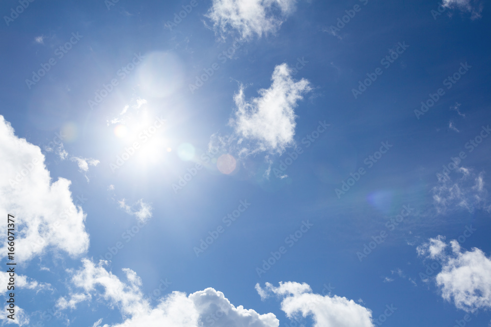Abstract nature blue sky background with sunlight and cloudes Abstract nature blue sky background with sunlight and cloudes