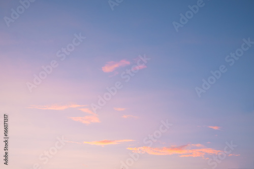 Nature background of beautiful sky landscape at sunset - serenity and rose quartz color filter