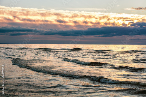 Beautiful sunset at the sea  the Baltic Sea
