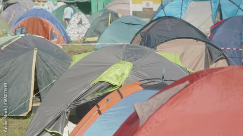 Tent camp in mounatins during festival photo