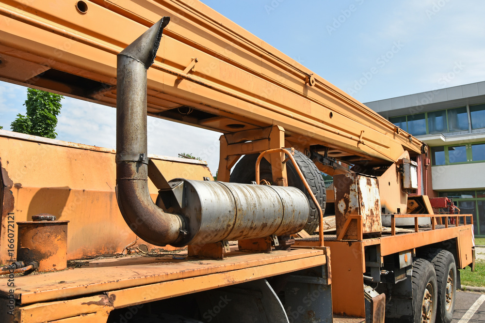 Part of a mobile crane vehicle Part of a mobile crane vehicle