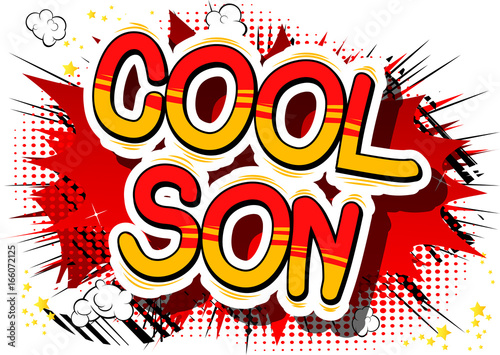 Cool Son - Comic book style phrase on abstract background.