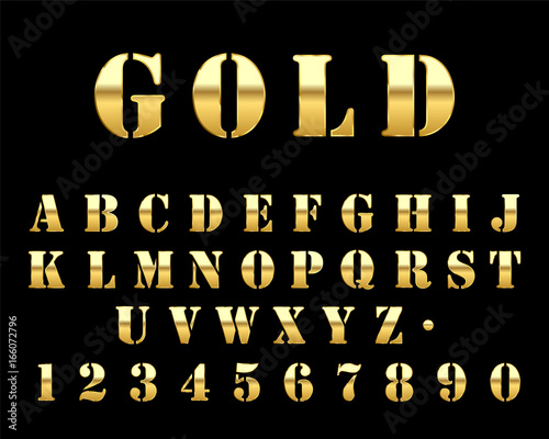Futuristic Gold Stencil Font