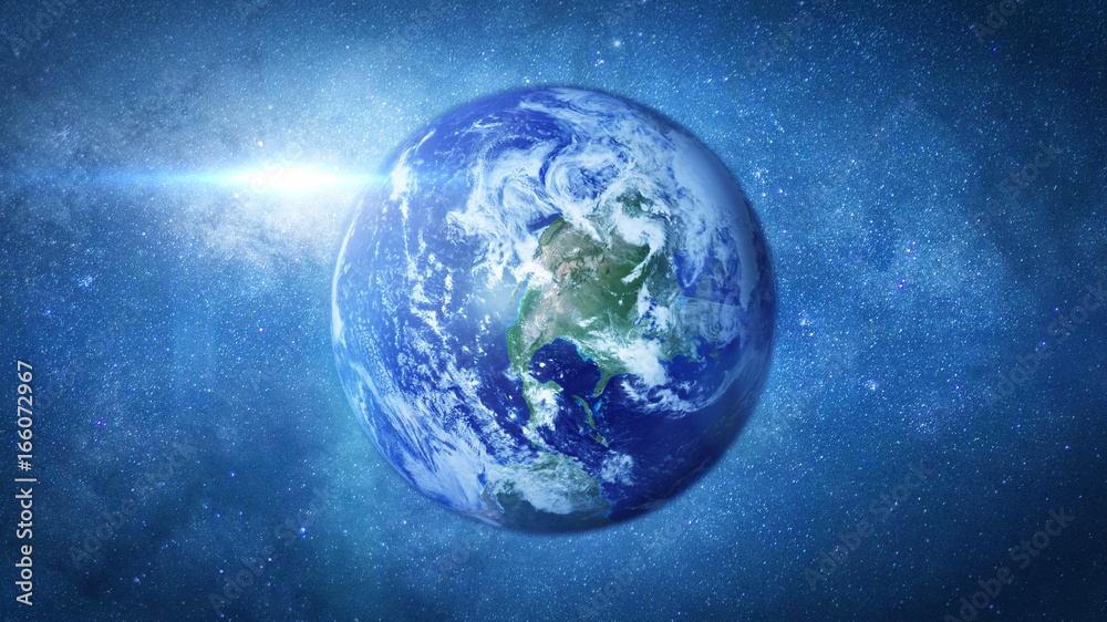 Fototapeta premium planet Earth in front of the Sun and the stars