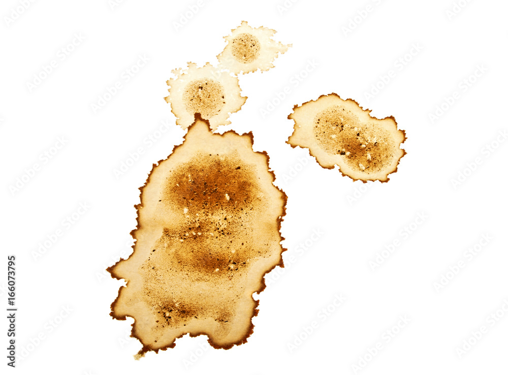 Coffee spots isolated on a white background Coffee spots isolated on a white background