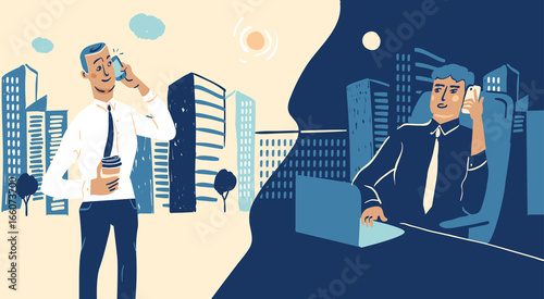 International businessmen talking on the phone