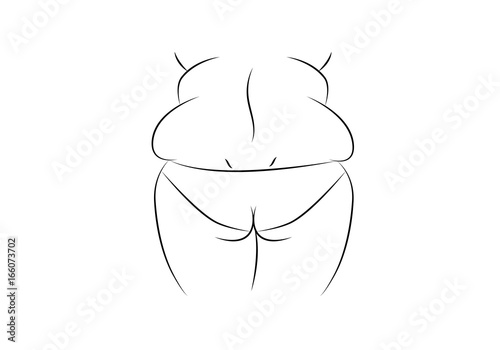 Vector image of a fat woman