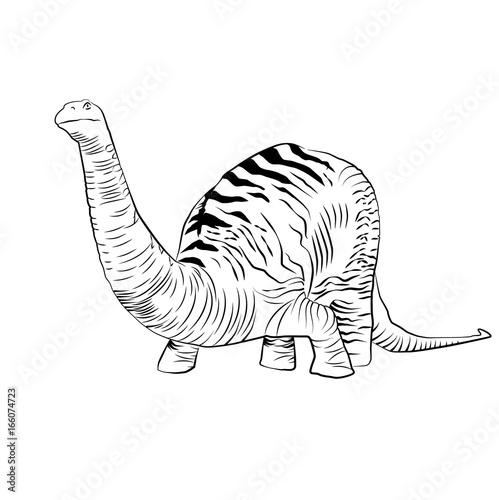 Vector - Apatosaurus Line Drawing Sketch