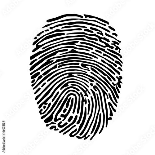 Vector - Vector black isolated fingerprint on white background