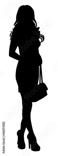 Vector - Elegant Girl with handbag, Business woman