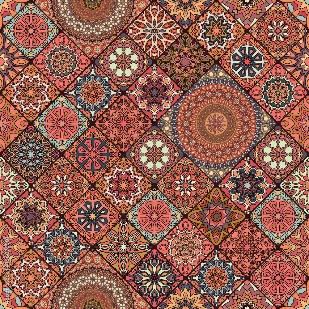 Seamless pattern. Vintage decorative elements. Hand drawn background. Islam, Arabic, Indian, ottoman motifs. Perfect for printing on fabric or paper.