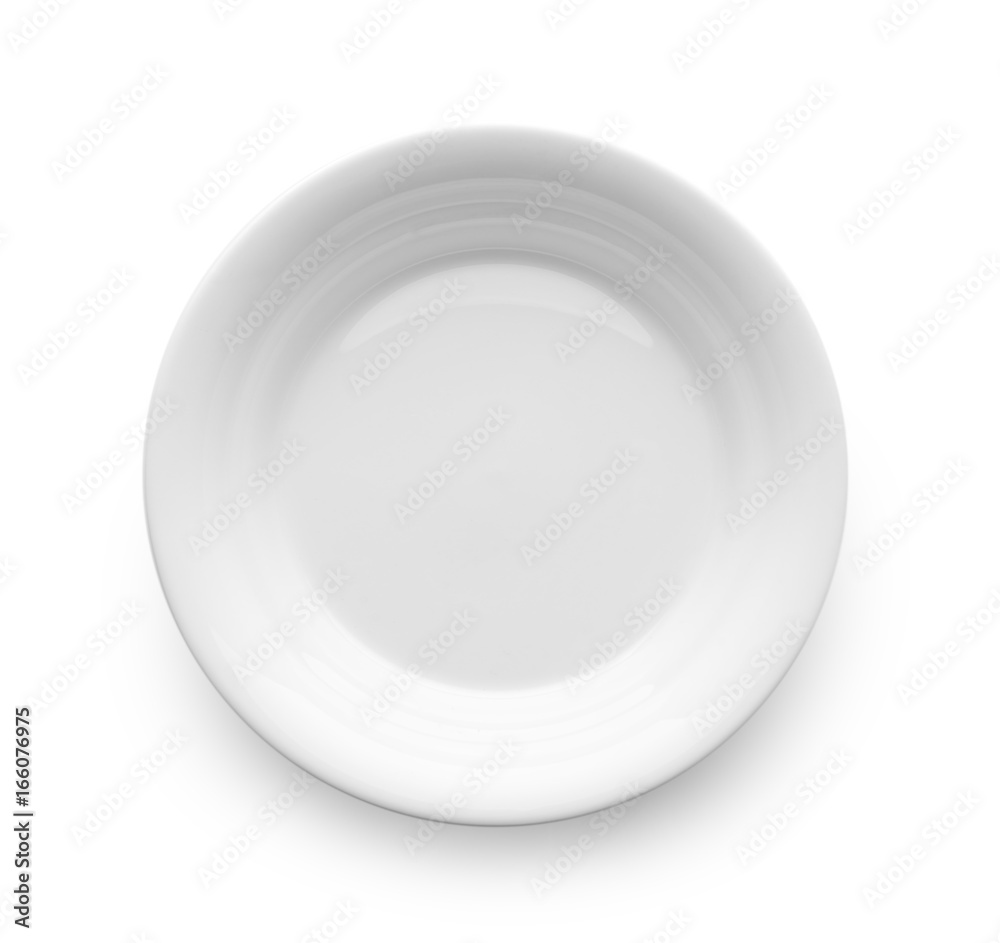 Beautiful shape ceramic plate on white background Beautiful shape ceramic plate on white background