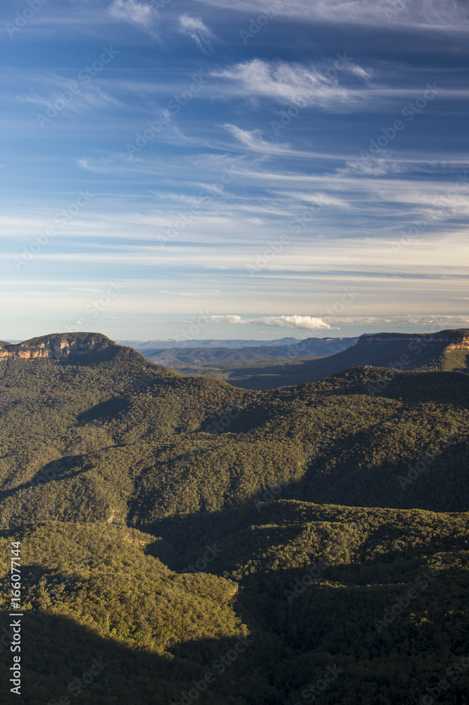 Landscape view of Blue Mountains national park