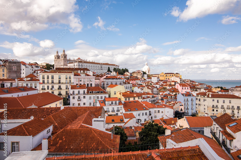 Lisbon, Portugal skyline view over Alfama. Lisboa Lisbon, Portugal skyline view over Alfama. Lisboa