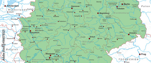 Mitteldeutschland - Landkarte