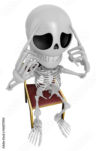 3D Skeleton Mascot a hard problem that is occurred. 3D Skull Character Design Series. photo