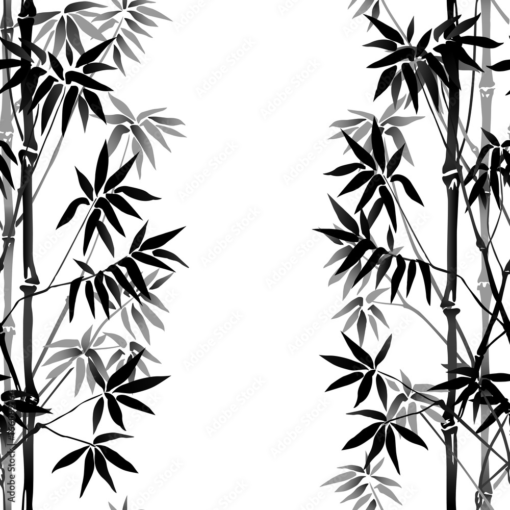 Fototapeta premium Bamboo Seamless Vertical Border
