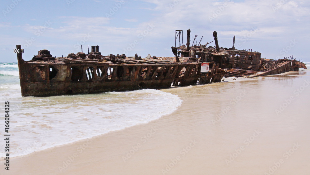 Schiffswracke Maheno on Fraser Island in Australien