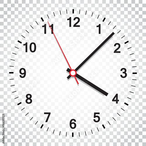 Clock icon vector illustration. Office clock on isolated background. Simple business concept pictogram.