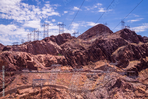 High-voltage transmission line. Boulder City, Hoover Dam