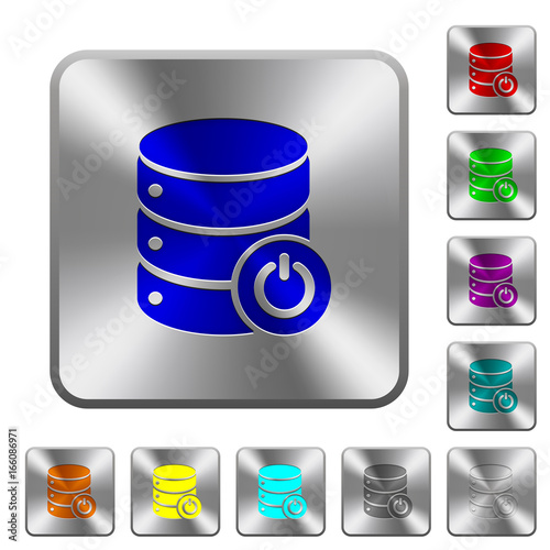 Database main switch rounded square steel buttons