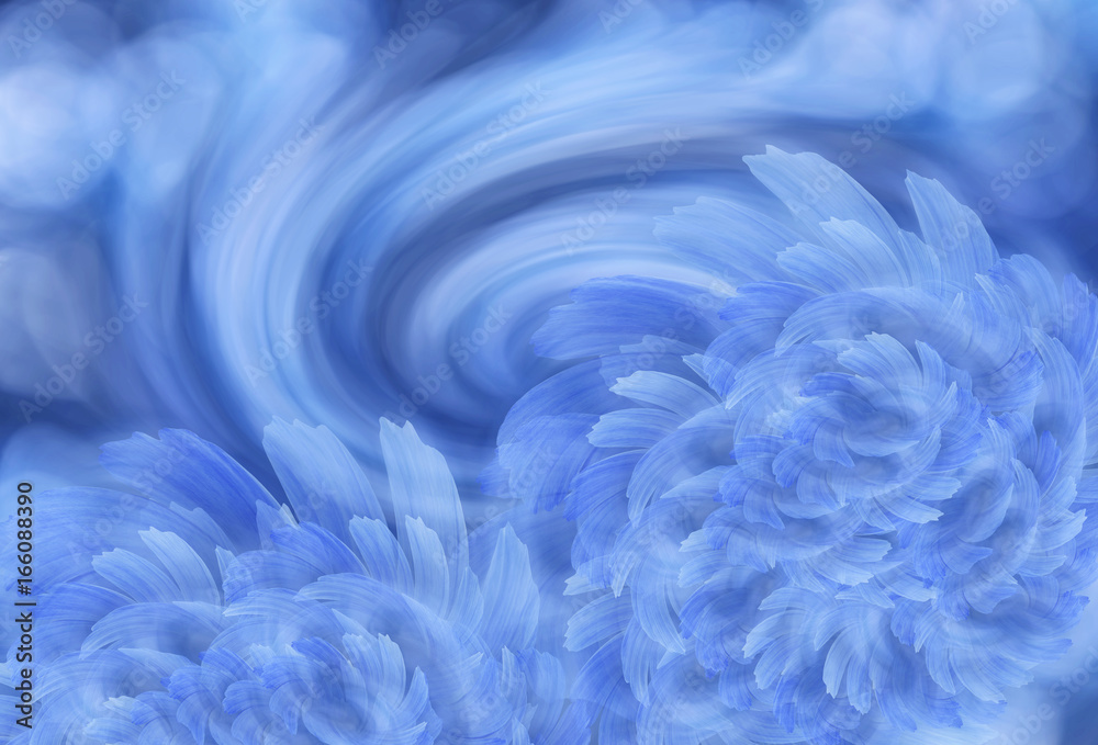 Fototapeta premium Abstract blue-white background with blue peony flowers. Flower Arrangement. Nature.