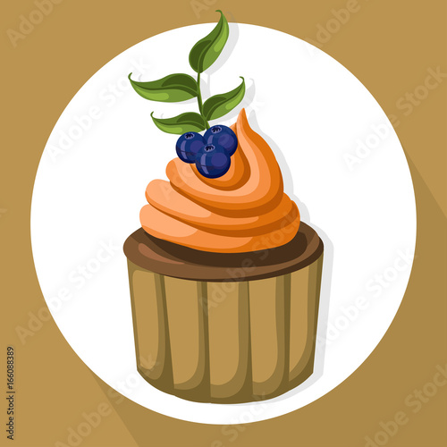 Muffin cakes isolated on white background Vector illustration