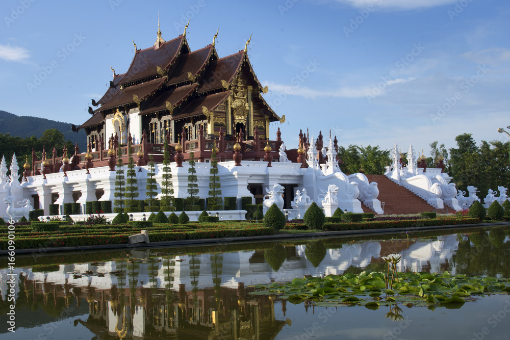 Royal Pavilion (Ho Kham Luang) in Royal Park Ratchaphruek at Chaingmai, Thailand.