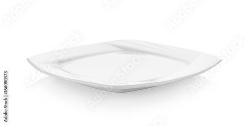 modern ceramic white plate on white background