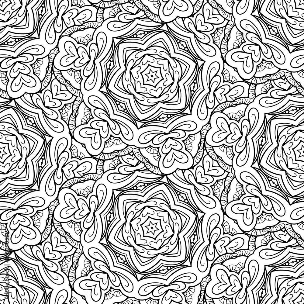 Fantasy decorative ornamental seamless pattern