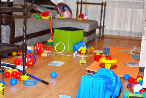 A mess in the children's room.