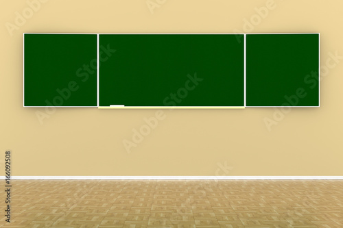 Blackboard with a chalk. 3D...