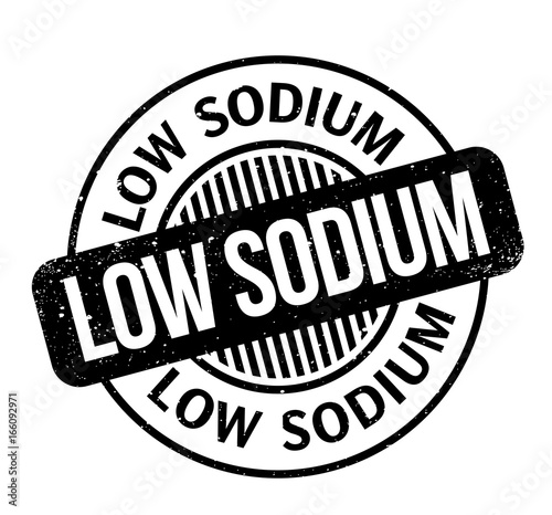 Low Sodium rubber stamp. Grunge design with dust scratches. Effects can be easily removed for a clean, crisp look. Color is easily changed.