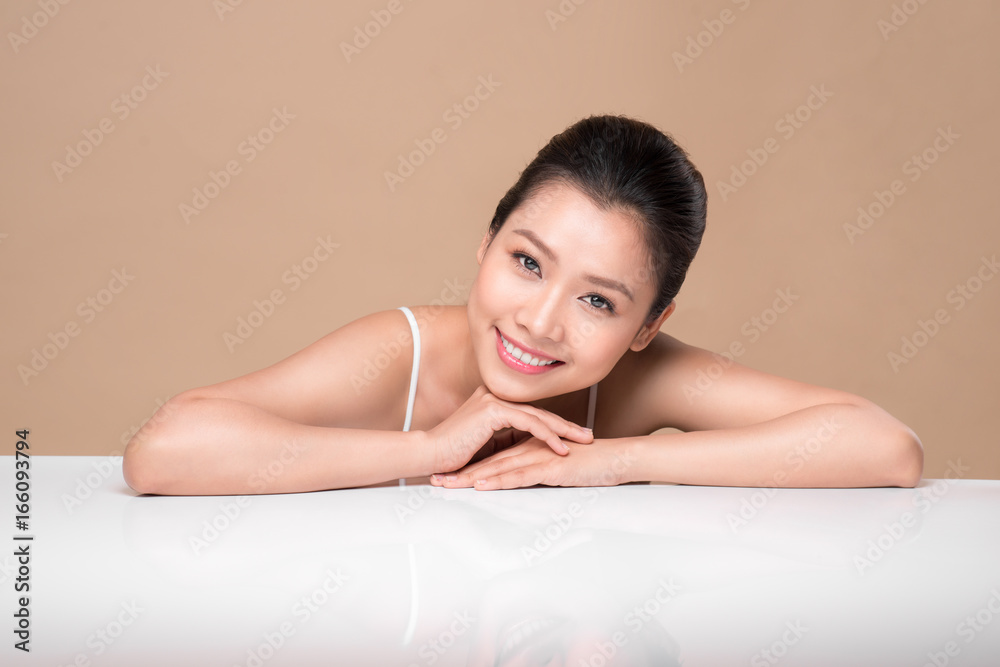 Portrait of young beautiful asian woman. Youth and skin care concept Portrait of young beautiful asian woman. Youth and skin care concept