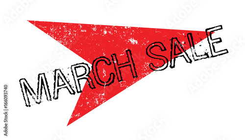 March Sale rubber stamp. Grunge design with dust scratches. Effects can be easily removed for a clean, crisp look. Color is easily changed.