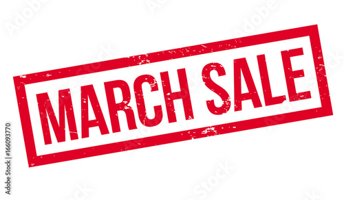 March Sale rubber stamp. Grunge design with dust scratches. Effects can be easily removed for a clean, crisp look. Color is easily changed.