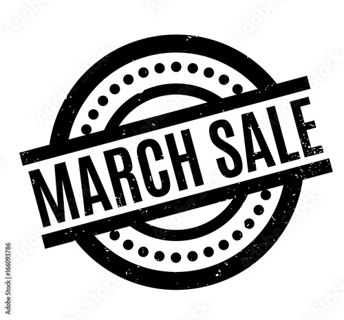 March Sale rubber stamp. Grunge design with dust scratches. Effects can be easily removed for a clean, crisp look. Color is easily changed.