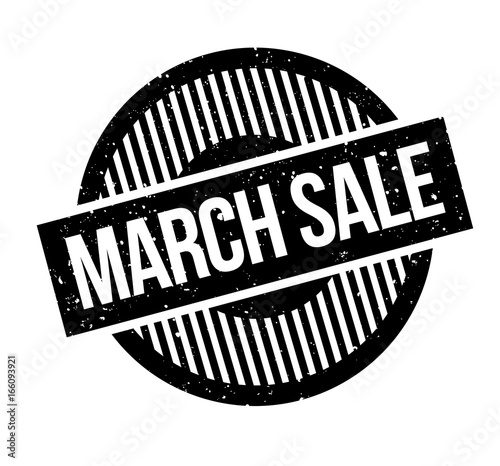 March Sale rubber stamp. Grunge design with dust scratches. Effects can be easily removed for a clean, crisp look. Color is easily changed.