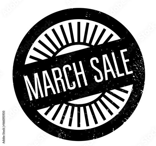 March Sale rubber stamp. Grunge design with dust scratches. Effects can be easily removed for a clean, crisp look. Color is easily changed.