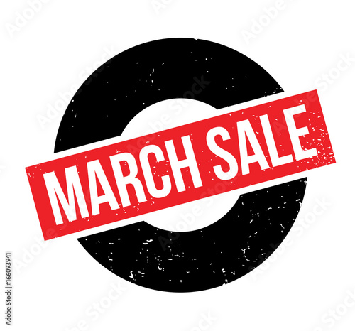 March Sale rubber stamp. Grunge design with dust scratches. Effects can be easily removed for a clean, crisp look. Color is easily changed.