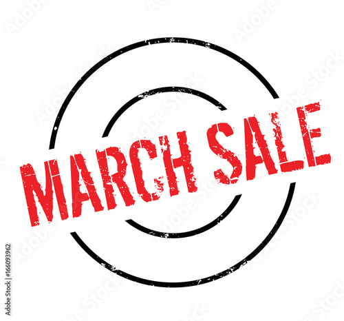 March Sale rubber stamp. Grunge design with dust scratches. Effects can be easily removed for a clean, crisp look. Color is easily changed.
