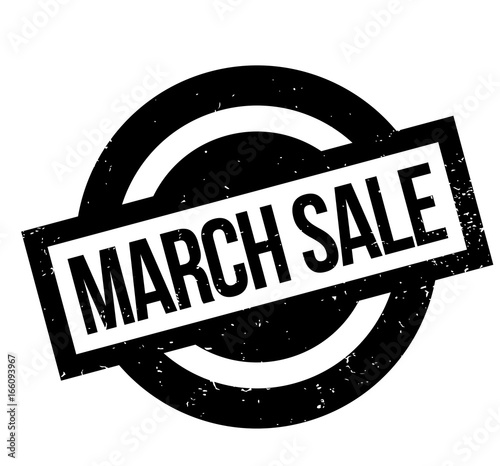 March Sale rubber stamp. Grunge design with dust scratches. Effects can be easily removed for a clean, crisp look. Color is easily changed.