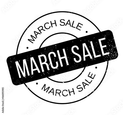 March Sale rubber stamp. Grunge design with dust scratches. Effects can be easily removed for a clean, crisp look. Color is easily changed.